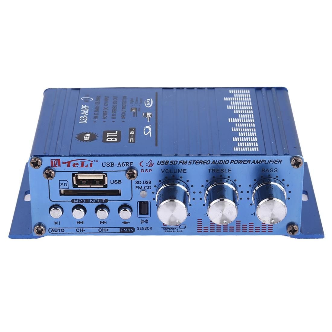 USB-A6RF HiFi Stereo Audio Power Amplifier with Remote Control, Support MP3 / SD / USB / FM / BTL OUT
