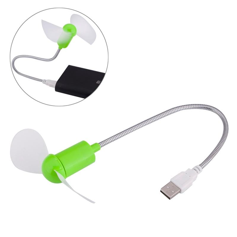 Portable USB Powered 2-Blade Mini Fan, Length: 32cm (Green)
