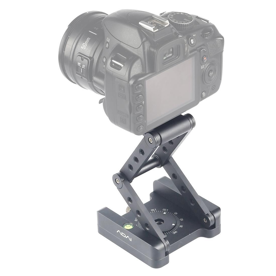 ADAI 360 Degree Rotation 3-Folding CNC Aluminum Quick Release Plate Holder Tripod M Flex Tilt & Ball Head (Grey)