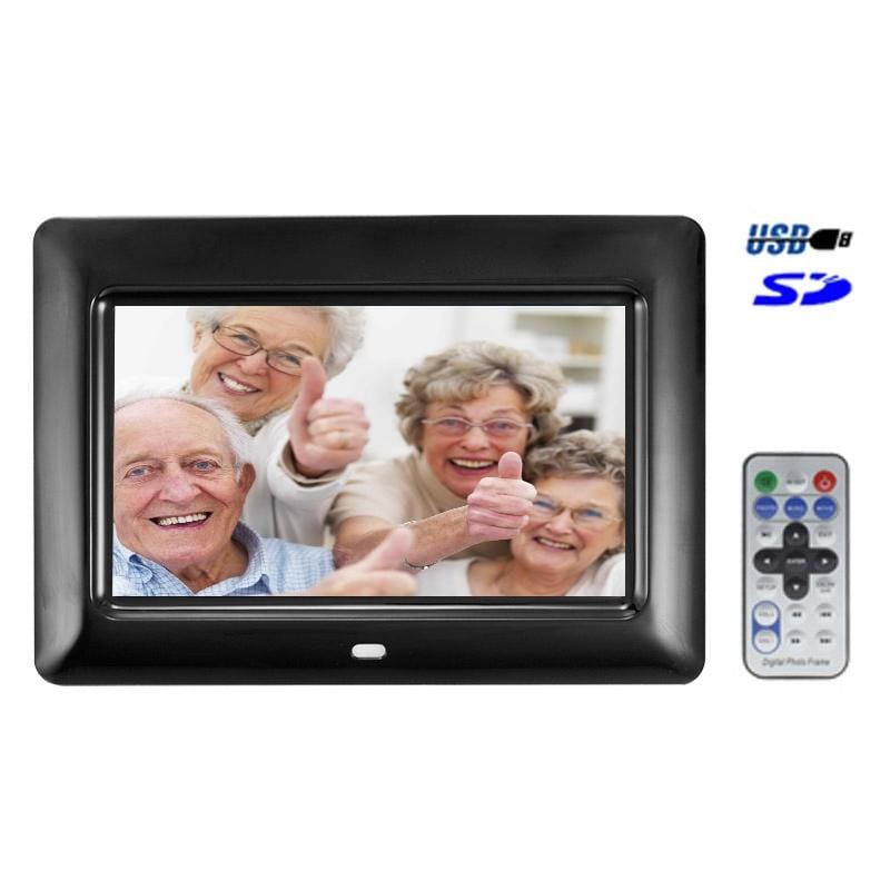 7 inch TFT LCD Digital Photo Frame with Remote Control, Support USB / SD / MS /MMC Card Input (Black)