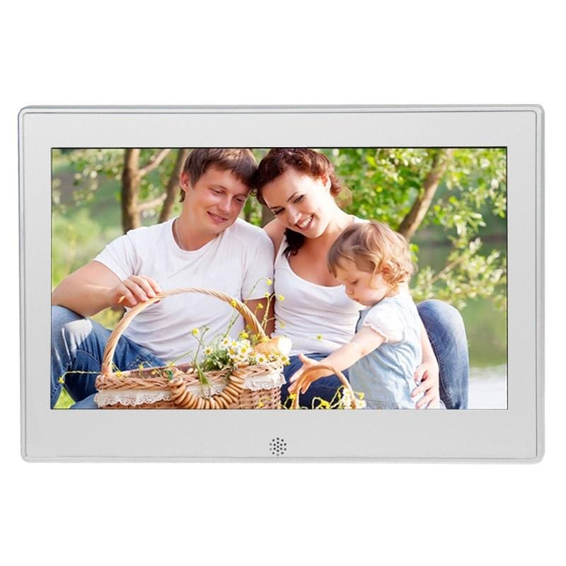 7 inch LED Display Multi-media Digital Photo Frame with Holder & Music & Movie Player, Support USB / SD / SDHC / MMC Card Input (Silver)