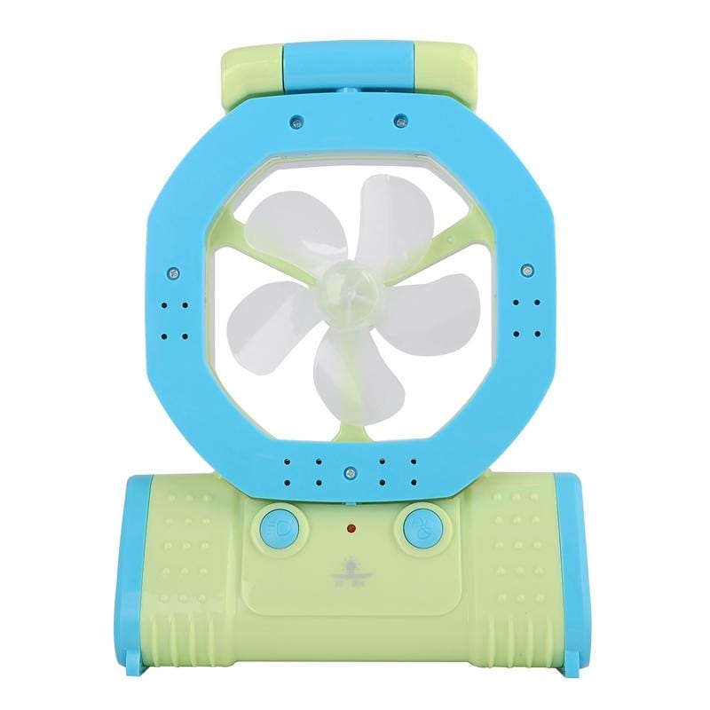Multifunction Rechargeable 22-LED White Light Fan Lamp (Green)