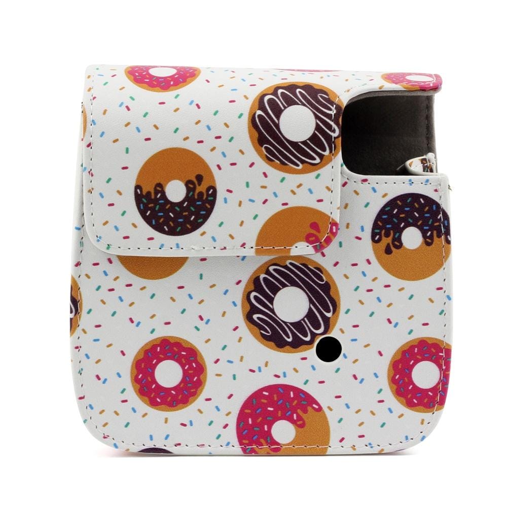 Sweet Buns Pattern Full Body Camera PU Leather Case Bag with Strap for FUJIFILM instax mini 9 / mini 8+ / mini 8