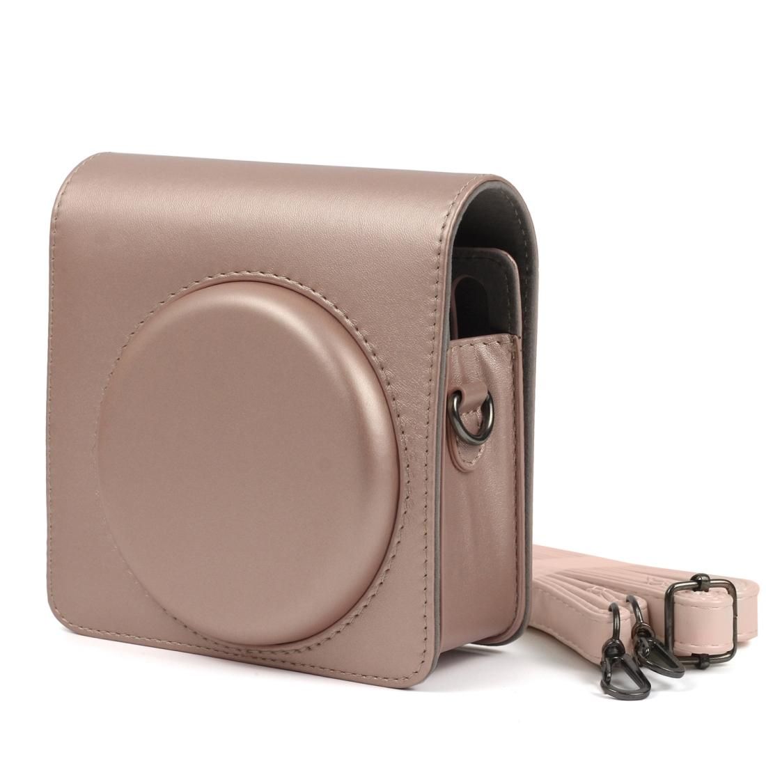 Pearly Lustre PU Leather Case Bag for FUJIFILM Instax SQUARE SQ6 Camera, with Adjustable Shoulder Strap (Light Brown)