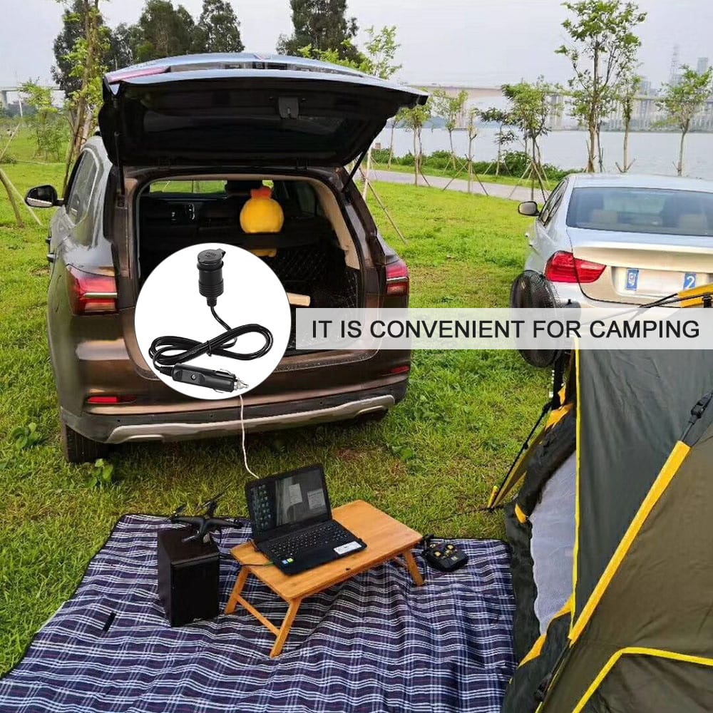 Cigarette Lighter Extension Cable Cord Car Charger DC Power