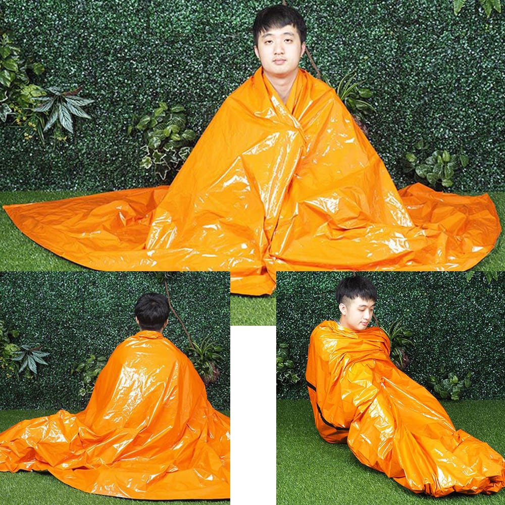 Reusable Emergency Sleeping Bag Survival Blanket Camping - blanket