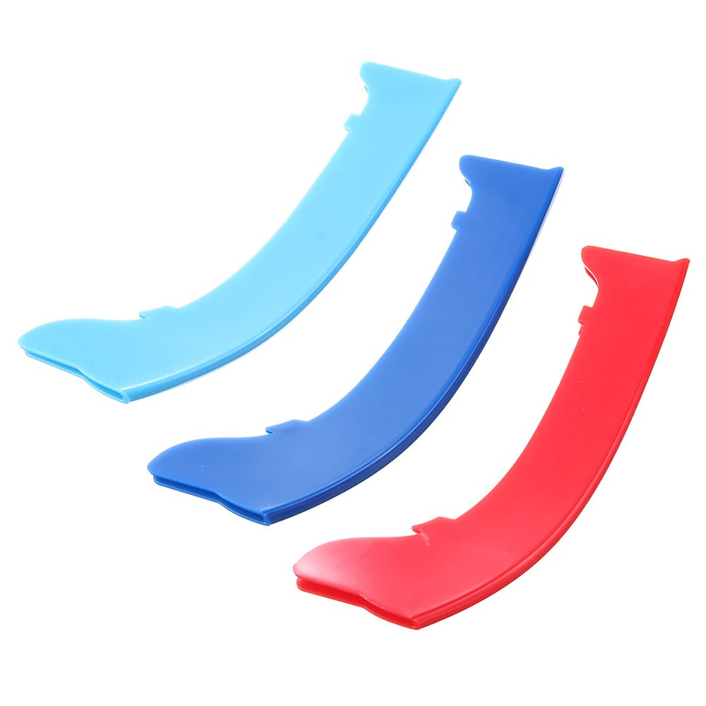 3pcs Cars M Color Front Kidney Grille Strips Covers - 3pcs