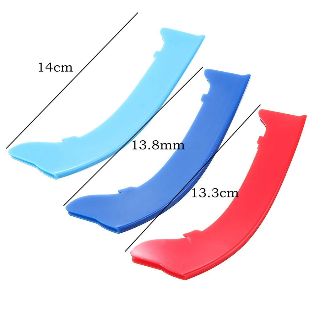 3pcs Cars M Color Front Kidney Grille Strips Covers - 3pcs