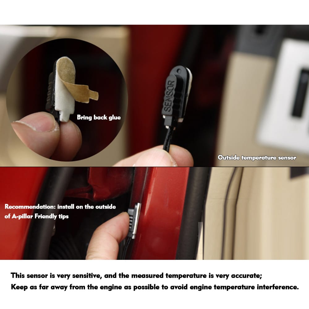 Car Thermometer Digital Clock DC 12V Automobile Clock LED