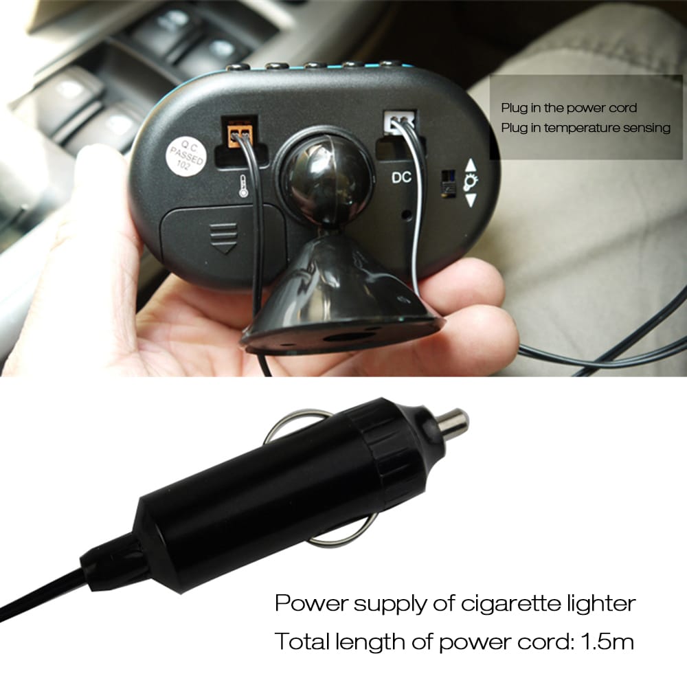 Car Thermometer Digital Clock DC 12V Automobile Clock LED