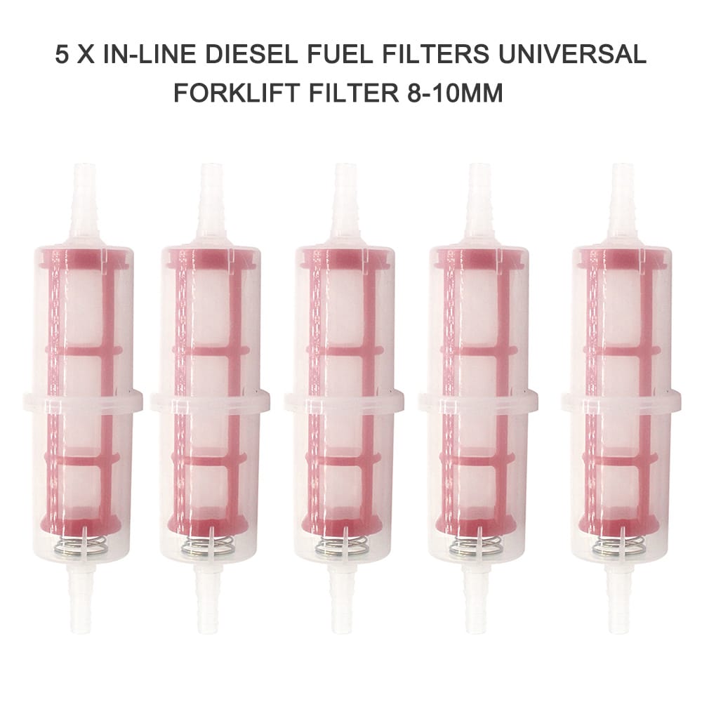 5 X In-line Diesel Fuel Filters Universal Forklift Filter