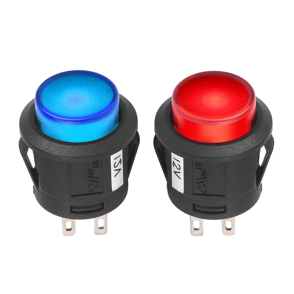 12V 20A Waterproof Lighted Round Rocker Button LED Switch 4