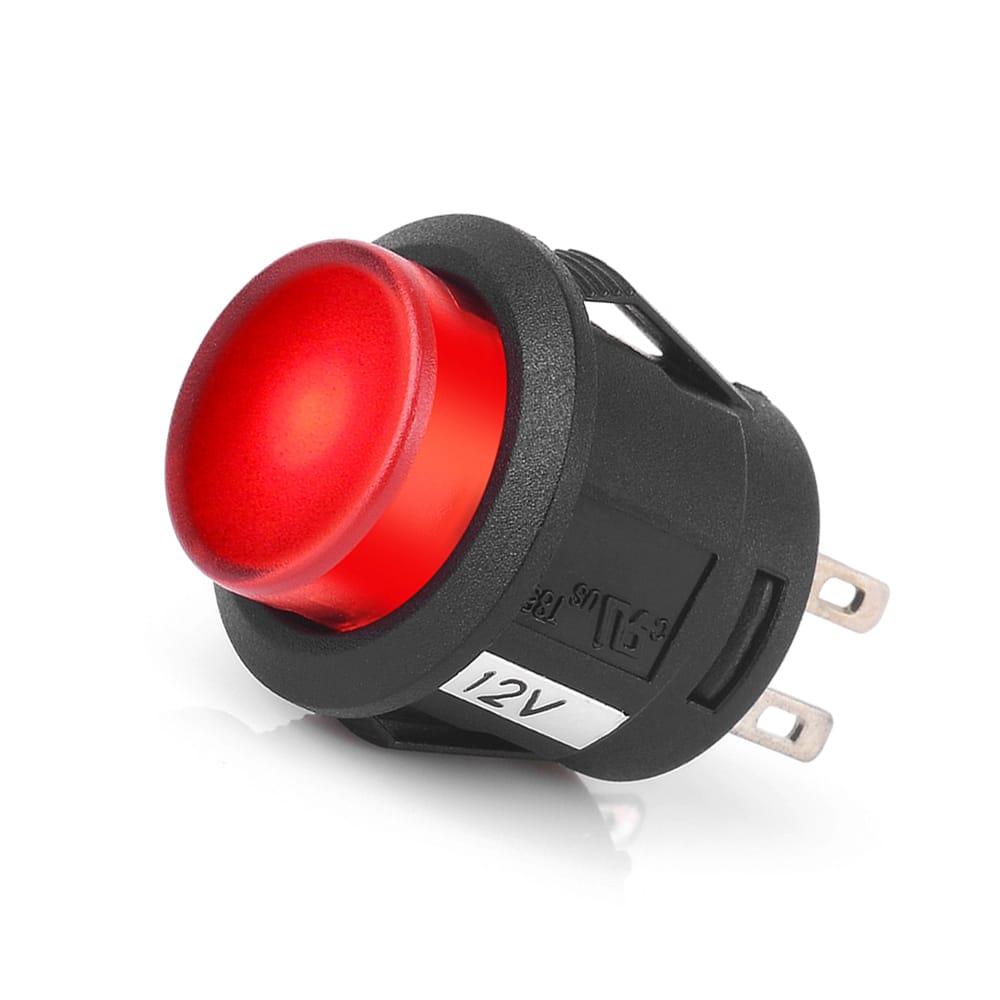12V 20A Waterproof Lighted Round Rocker Button LED Switch 4