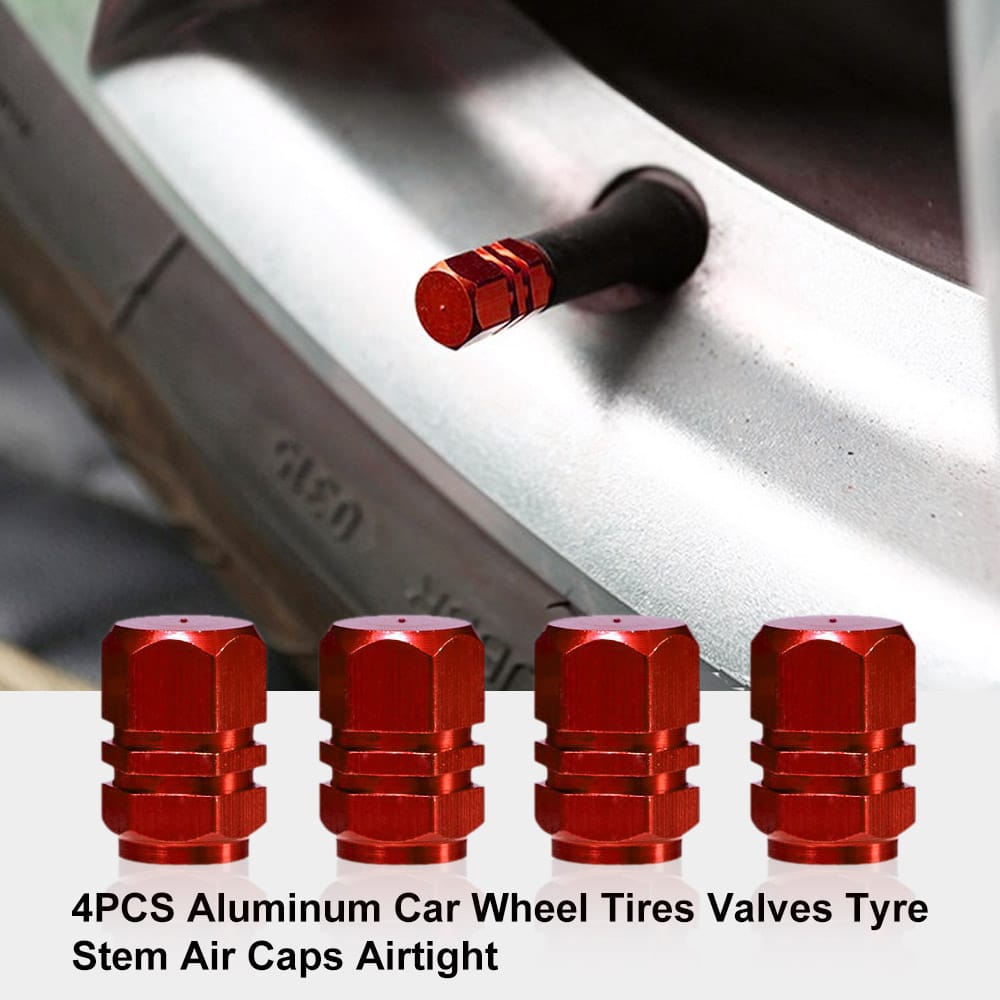 4PCS Aluminum Car Wheel Tires Valves Tyre Stem Air Caps