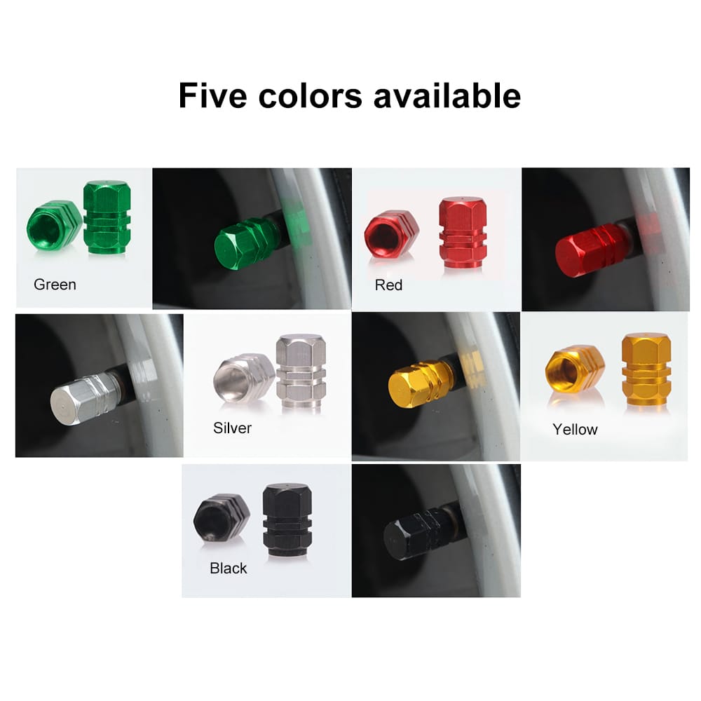 4PCS Aluminum Car Wheel Tires Valves Tyre Stem Air Caps