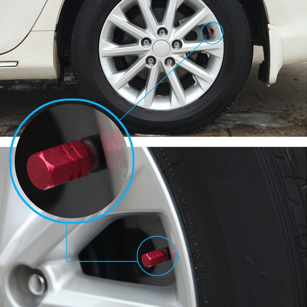 4PCS Aluminum Car Wheel Tires Valves Tyre Stem Air Caps