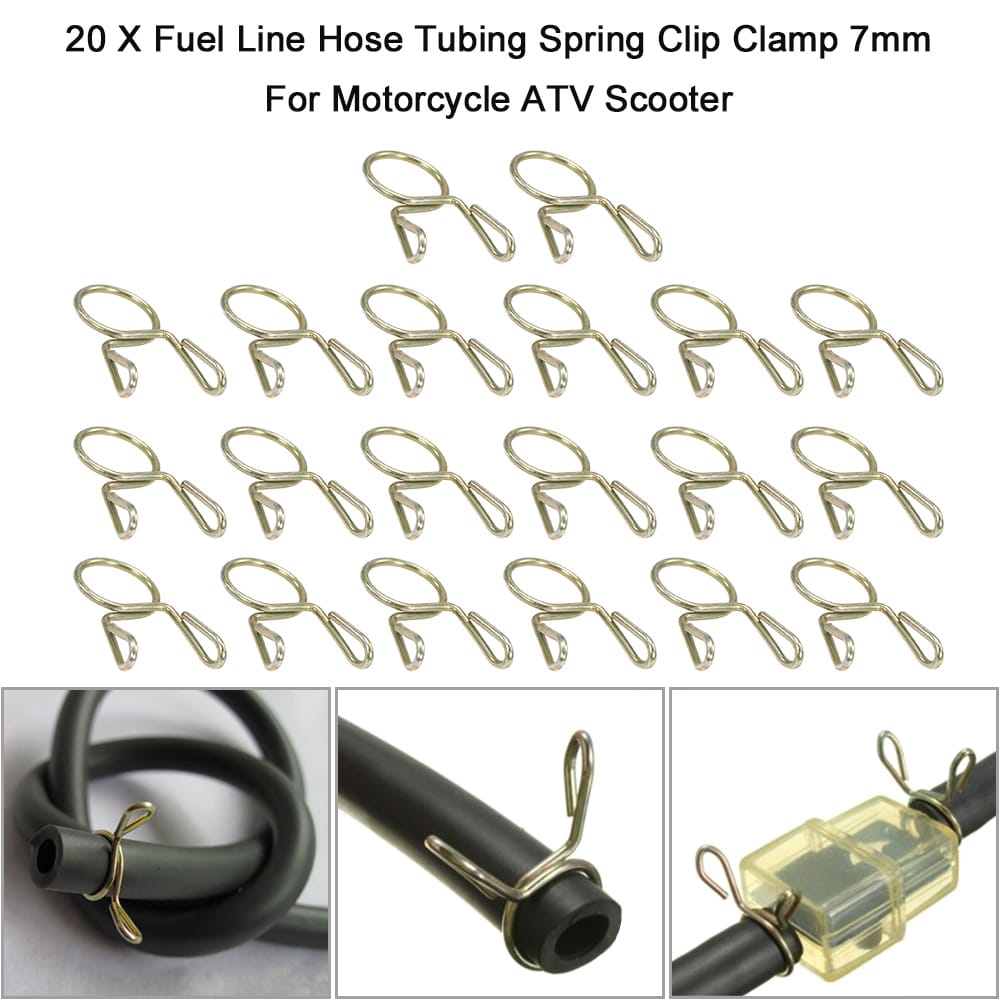 20X Fuel Line Hose Tubing Spring Clip Clamp 7mm For - 20 PCS