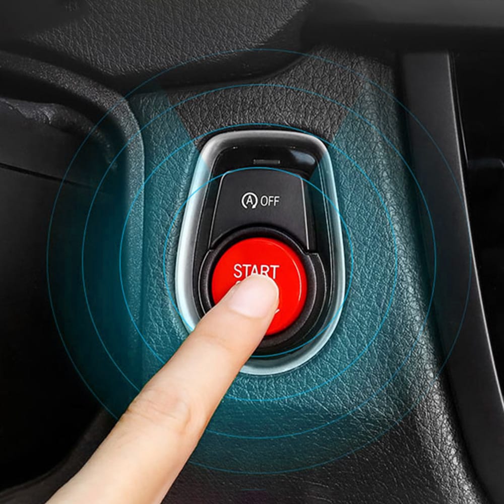 Car Engine Button Cover For BMW E Chassis with Sticky - E Chassis Black without Start-Stop