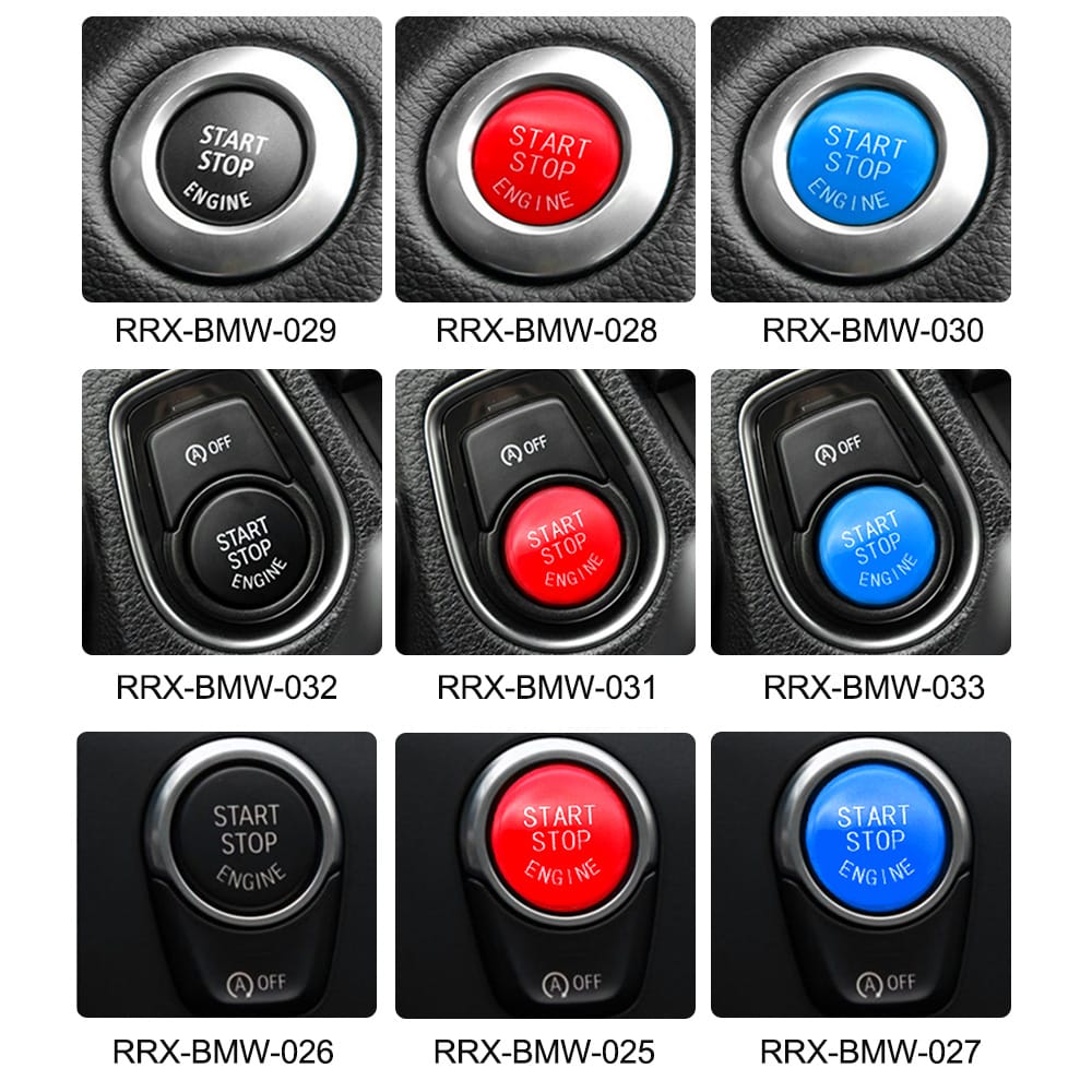 Car Engine Button Cover For BMW E Chassis with Sticky - E Chassis Black without Start-Stop