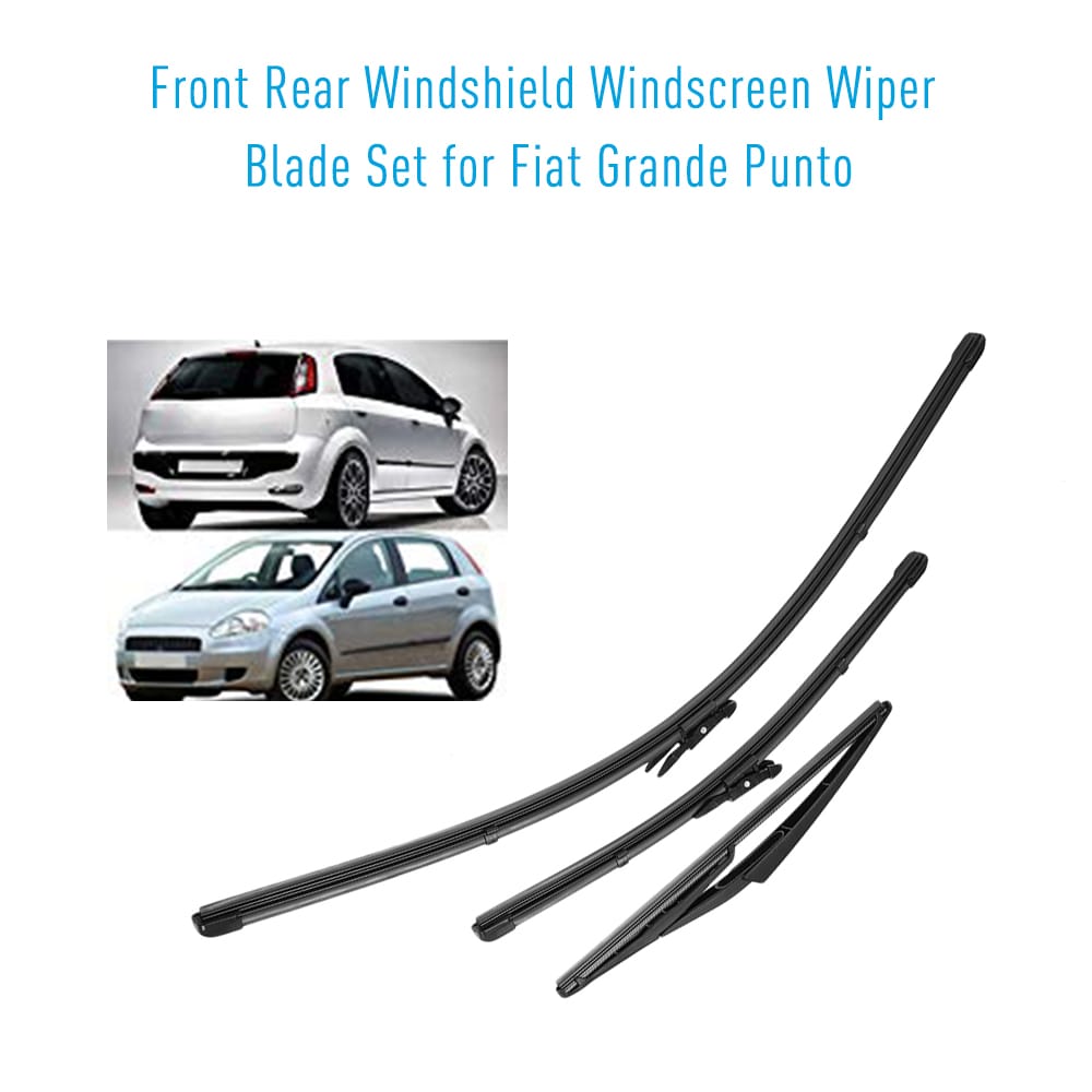 3pcs Front Rear Windshield Wiper Blades Fit For Fiat Grande