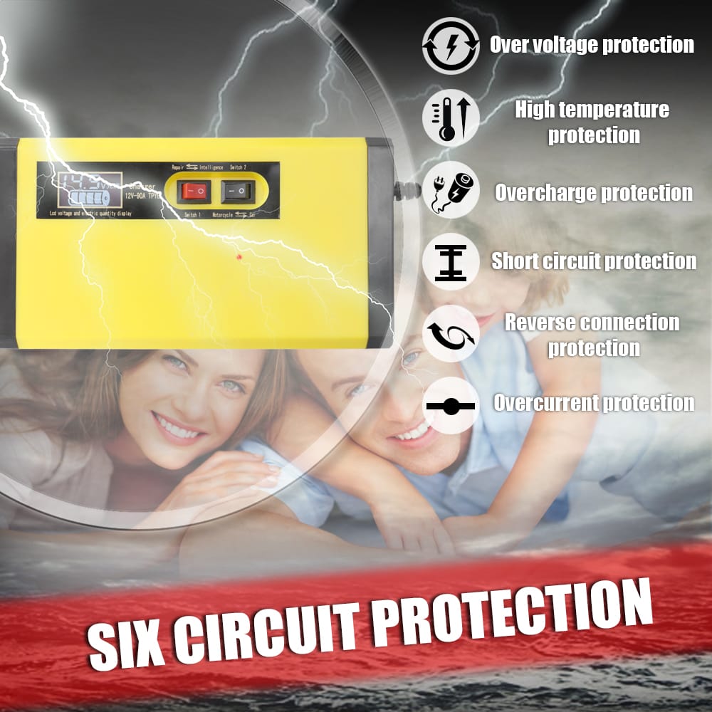 12V 8A Full Automatic Car Battery Charger Intelligent Fast - EU Plug