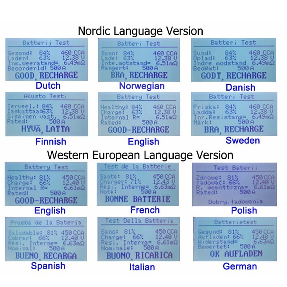 12V Automotive Car Battery Tester Load Tester Multi-language