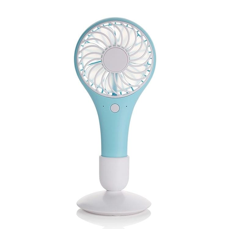 Outdoor Portable USB Rechargeable Mini Desk Cooling Handheld Fan, 2 Speeds (Blue)