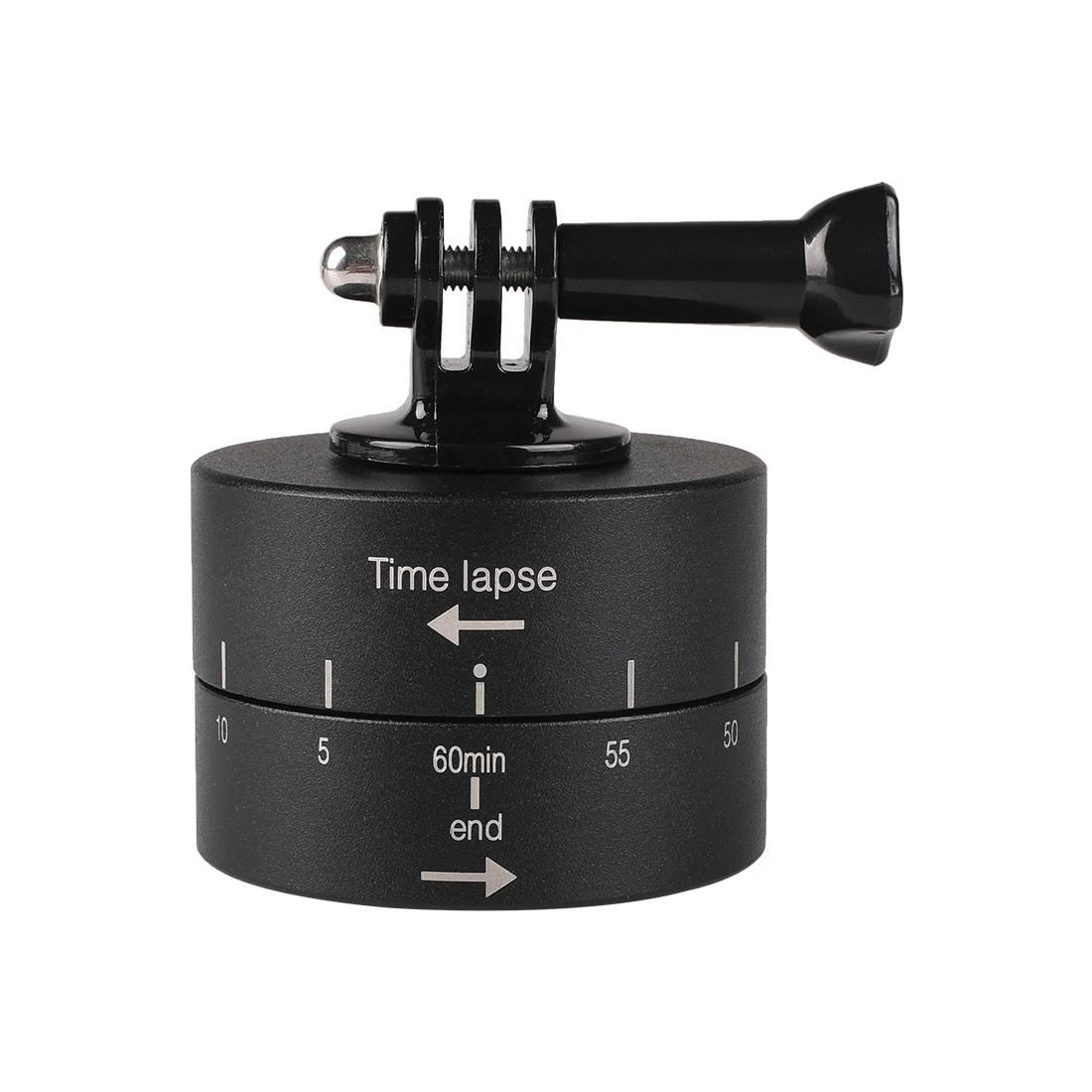 360 Degree Auto Rotation 60 Minutes Time Lapse Stabilizer Tripod Head Adapter for GoPro (Black)