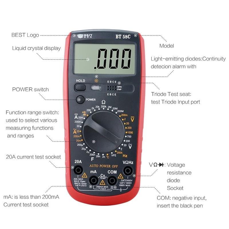 BEST-58C Auto Ranging Digital Multimeter