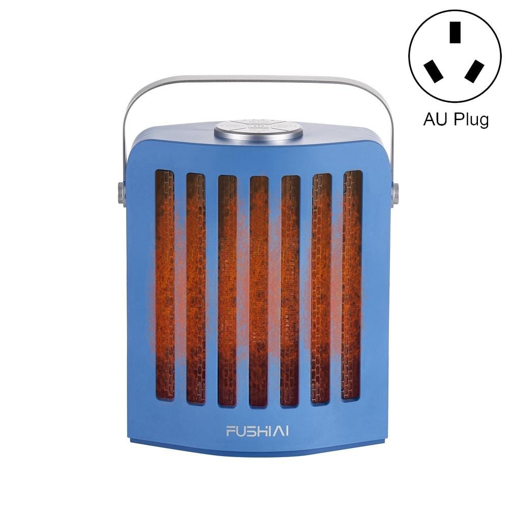 FUSHIAI Office Table Mini Small PTC Heater Desktop Quick Heat Silent Heater, Size:AU Plug (Blue)