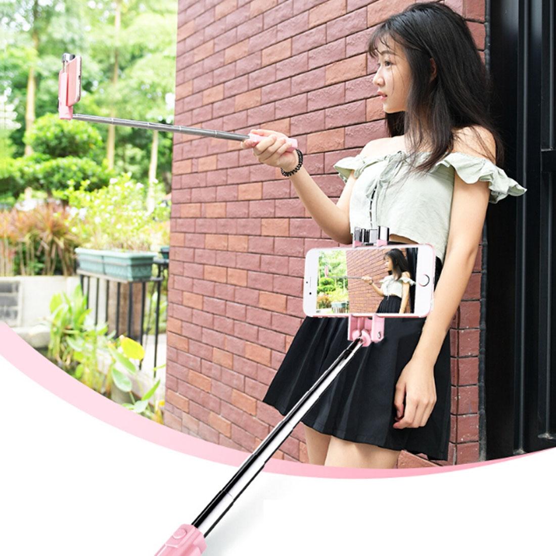 XiiZone XT-P01 Mini Bluetooth Wireless Pocket Selfie Stick for Smartphones (Pink)