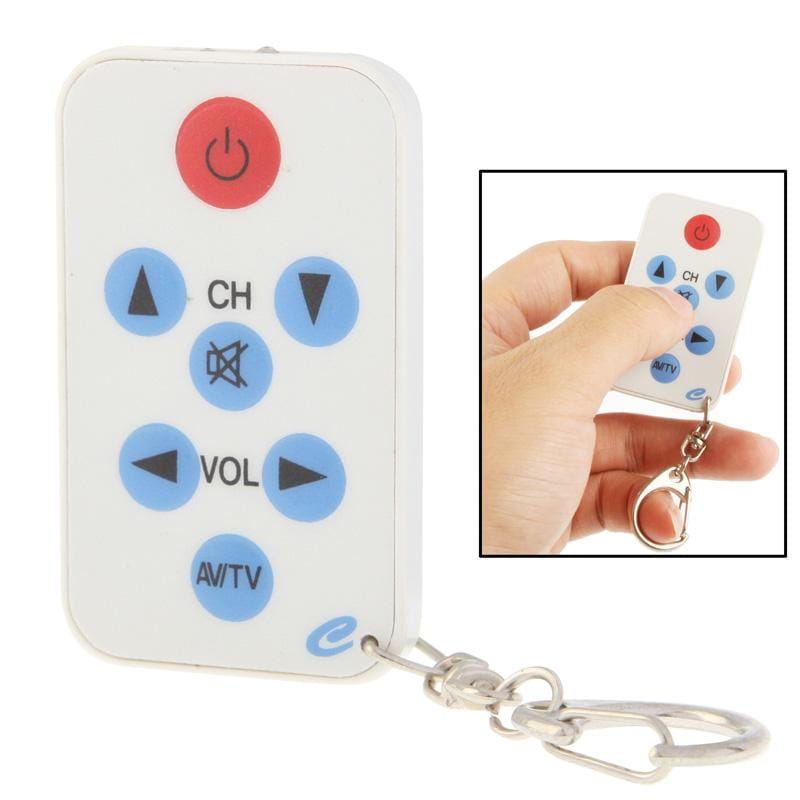 Super Mini TV Universal Remote Controller with Keychain (White)
