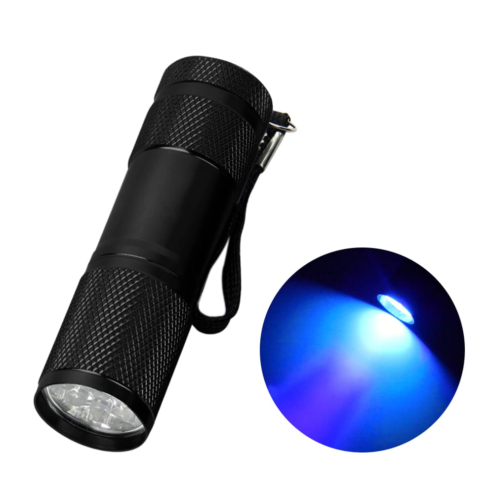 9LED UV Flashlight Torch Light Lamp Aluminum Ultraviolet