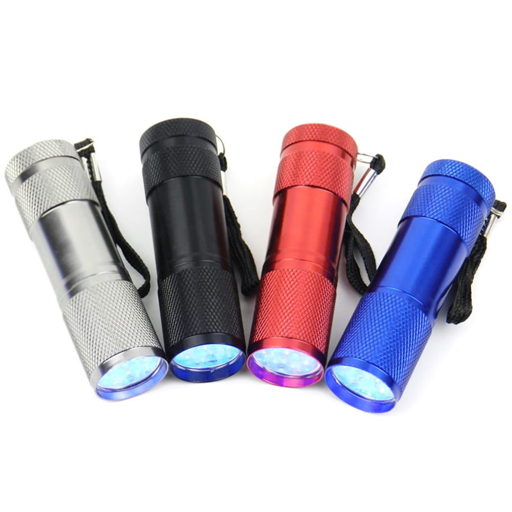 9LED UV Flashlight Torch Light Lamp Aluminum Ultraviolet