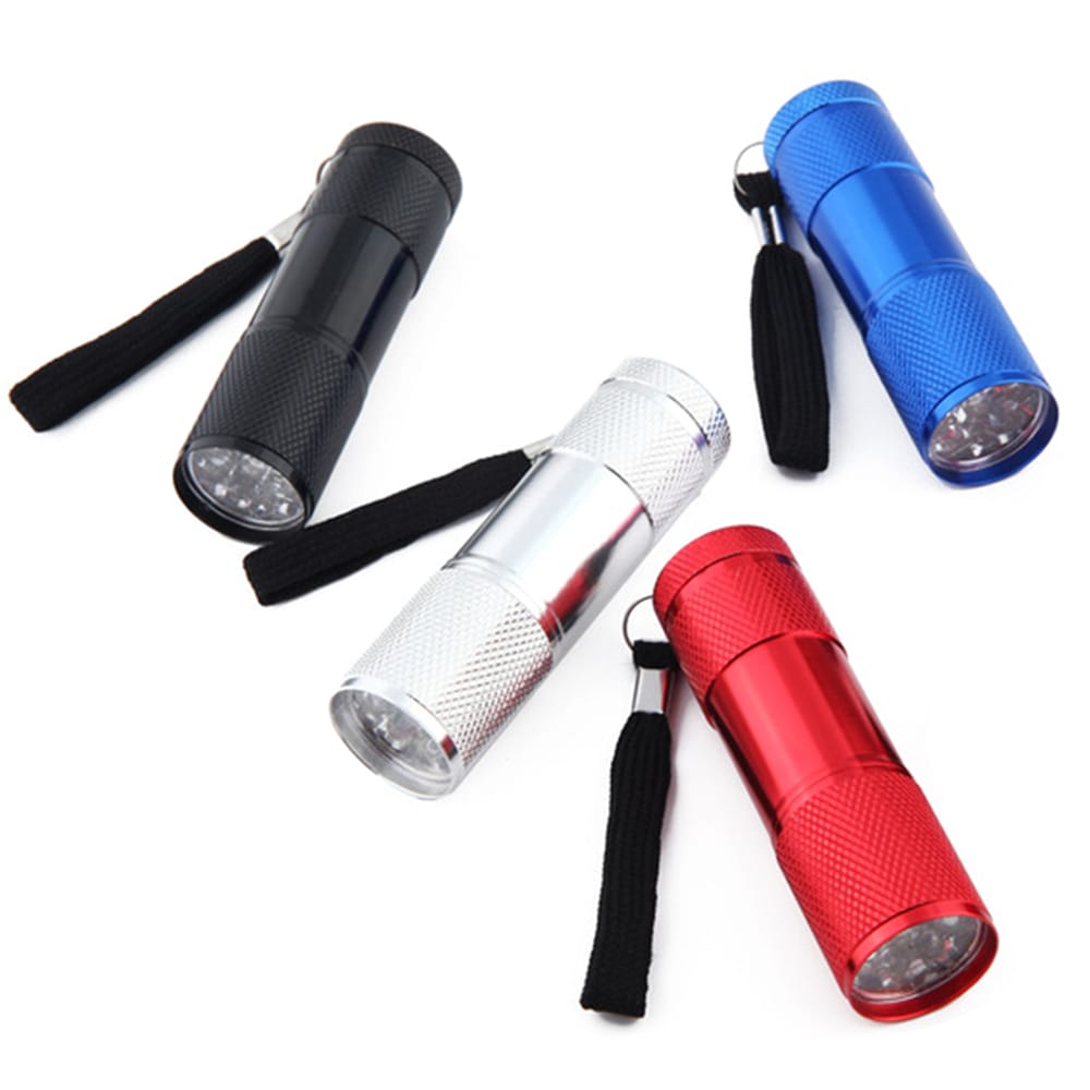 9LED UV Flashlight Torch Light Lamp Aluminum Ultraviolet
