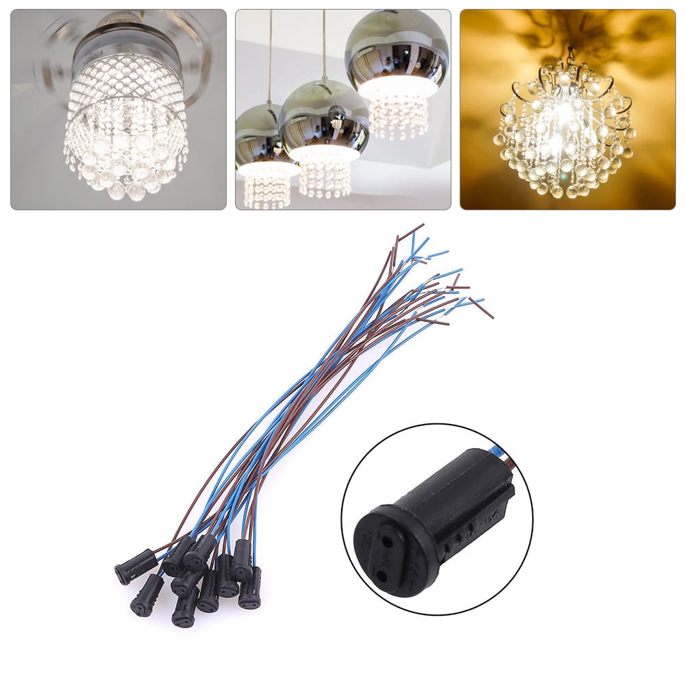 10Pcs G4 Lamp Holder Wire Socket Cable 200mm Light-emitting - 10Pcs