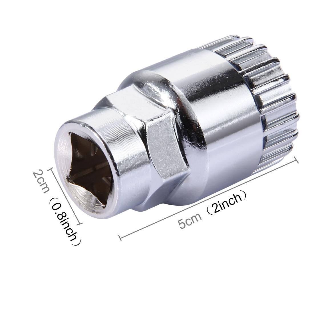 Bicycle Bike Cassette Freewheel Lockring Remover Remove Tool fits for Shimano (Silver)