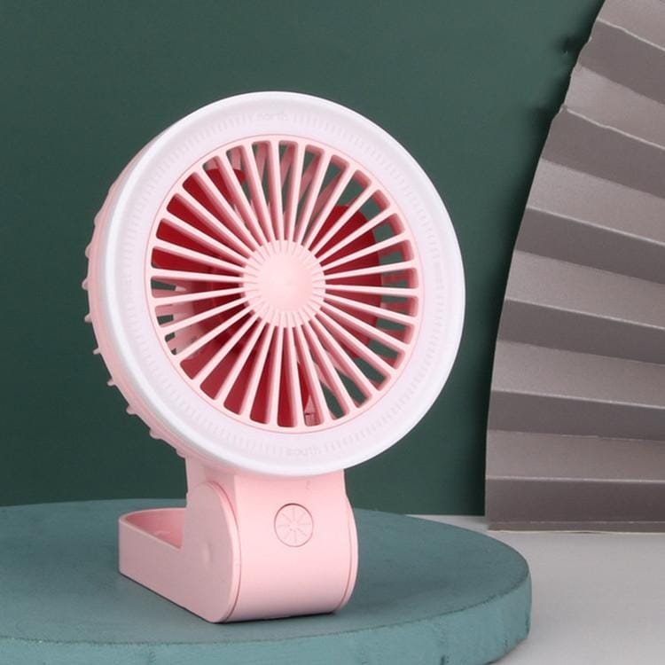 Foldable Handheld Small Fan Multifunctional Night Light Portable Fan (Pink)
