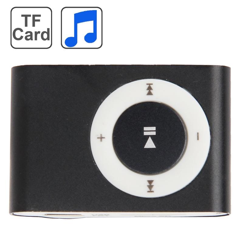 TF Card Slot MP3 Player with Metal Clip (Black)