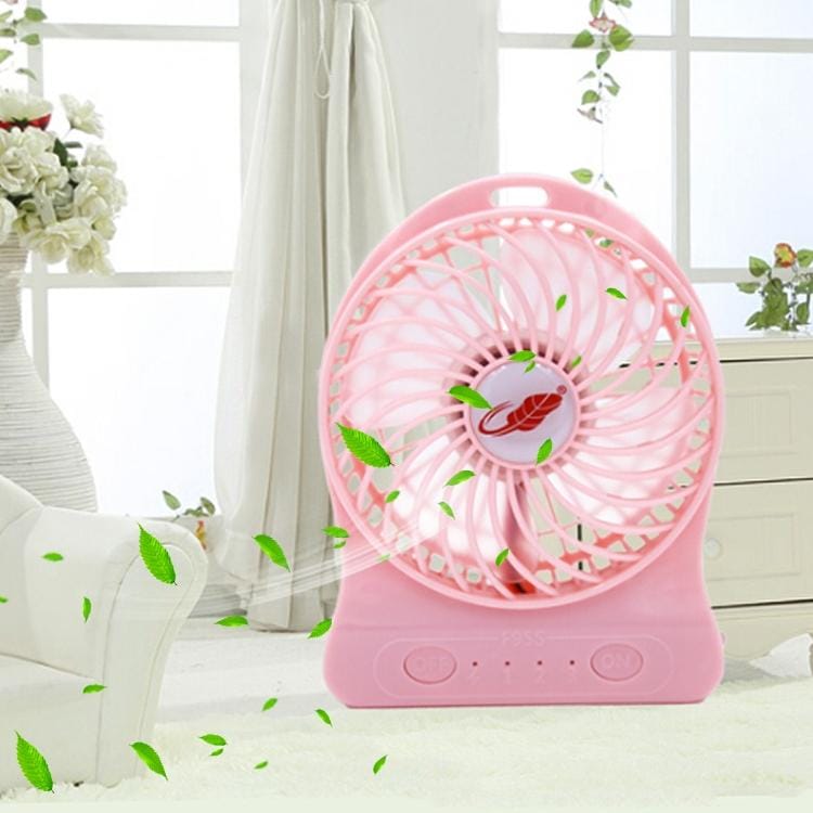 GONGTIAN F95S Storm Series Portable USB Rechargeable Fans, Three Ranges Speed Wind Adjustment + One Range LED Light Adjustment, Size: 14cm x 10.6cm x 4.2cm (Pink)