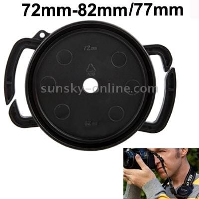 72-82mm / 77mm Center Pinch Camera Lens Cap (Black)