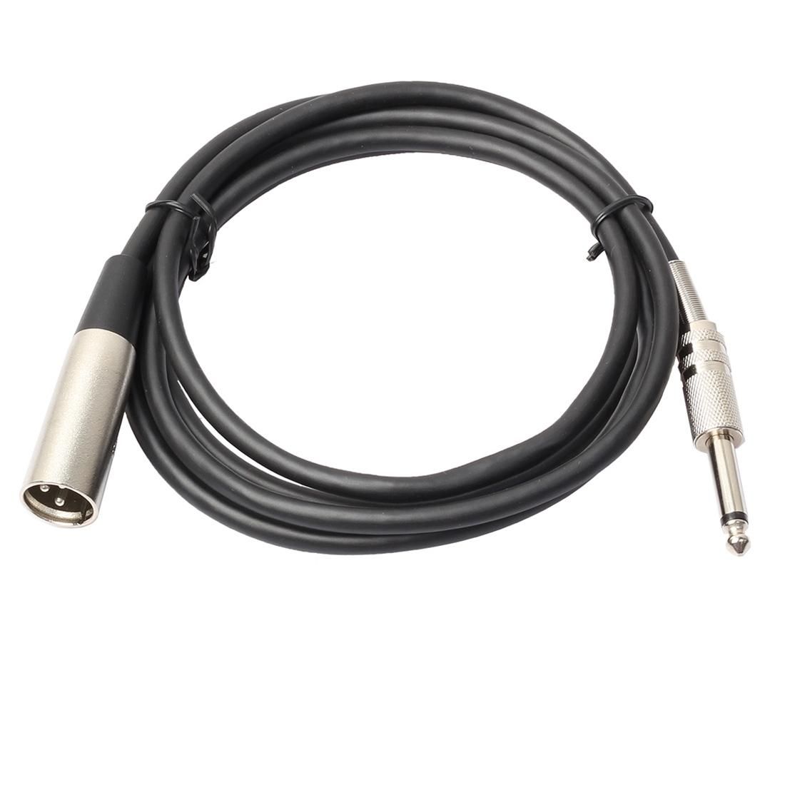 1.8m XLR 3-Pin Male to 1/4 inch Mono Shielded Microphone Audio Cord Cable (Style3)