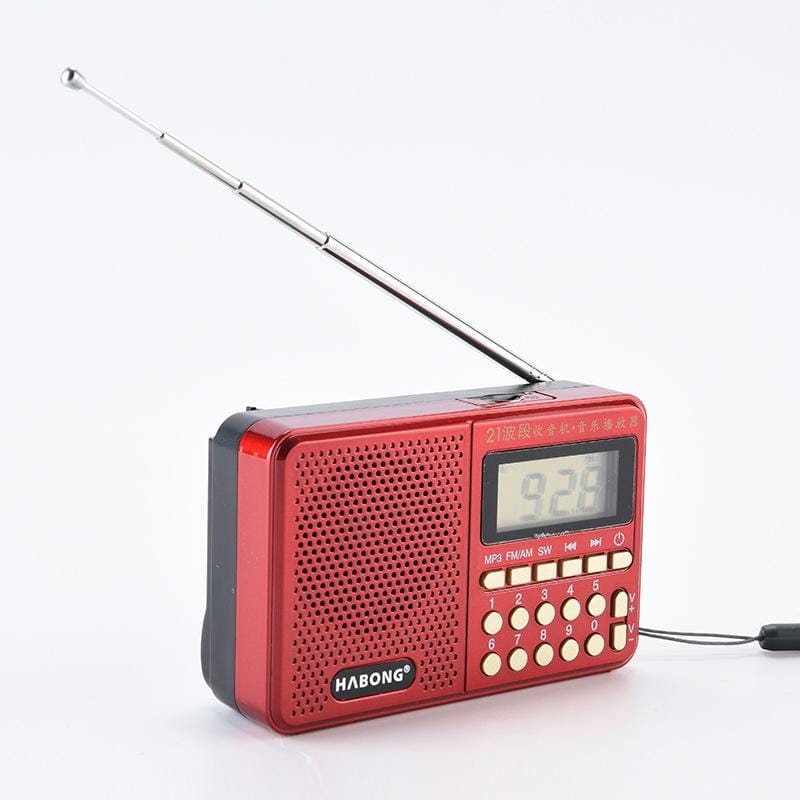 3 PCS HABONG KK-170 Portable 21 Bands FM/AM/SW Radio Rechargeable Radio Receiver Speaker, Support USB / TF Card / MP3 Music Player