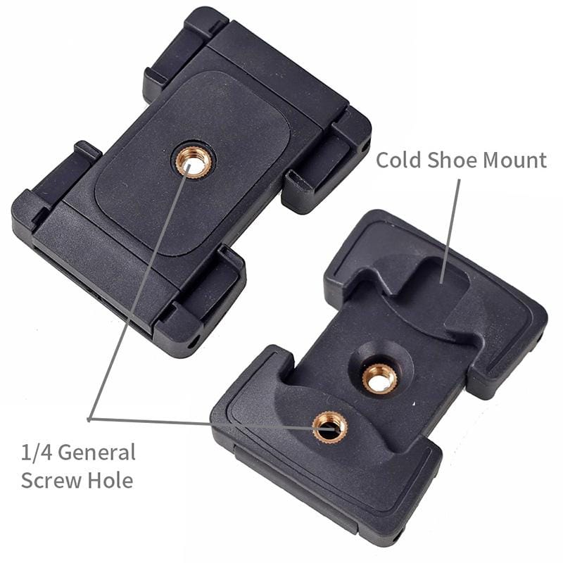 Xiletu Xj-12 Live Broadcast Bracket Fixing Clip Tripod Mount Phone Clamp with 1/4 inch Screw Holes & Cold Shoe Base