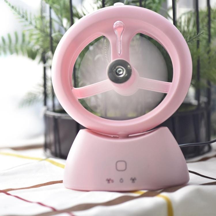 Mini Beauty Spray Water Rechargeable Portable Humidifying Spray Small Fan (Pink)