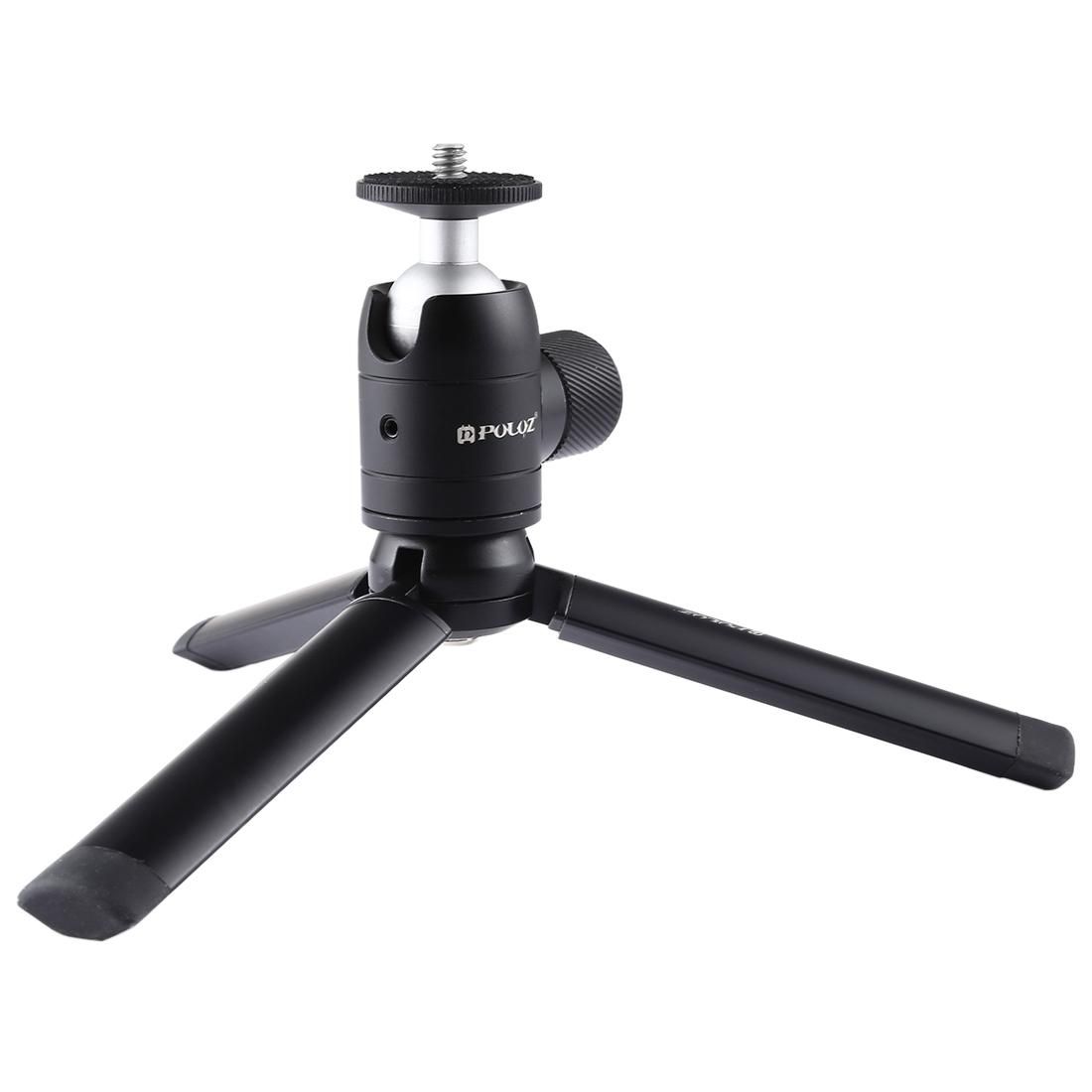 PULUZ Mini Pocket Metal Desktop Tripod Mount + Mini Metal Ball Head with 1/4 inch Screw for DSLR & Digital Cameras