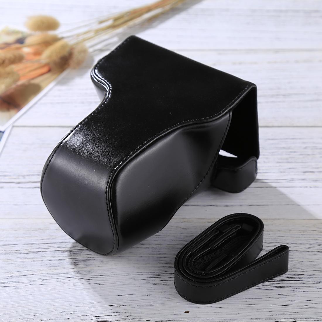 Full Body Camera PU Leather Case Bag with Strap for Canon EOS M6 (Brown)