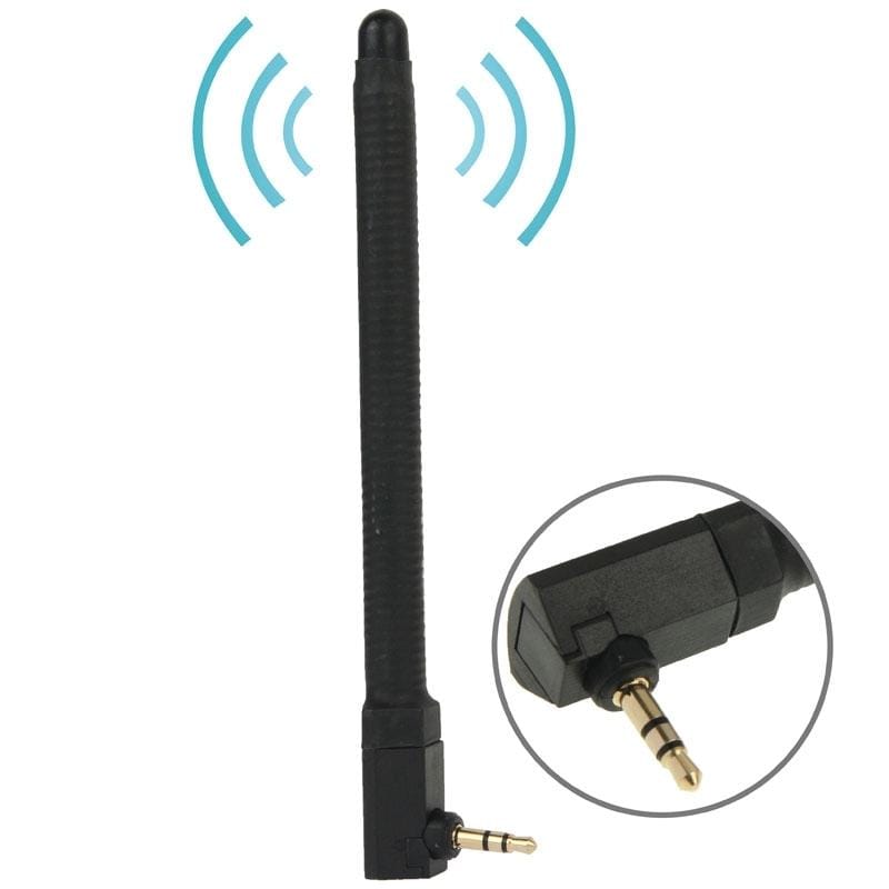 High Quality 6dBi 3.5mm Mobile FM & TV Antenna (Black)