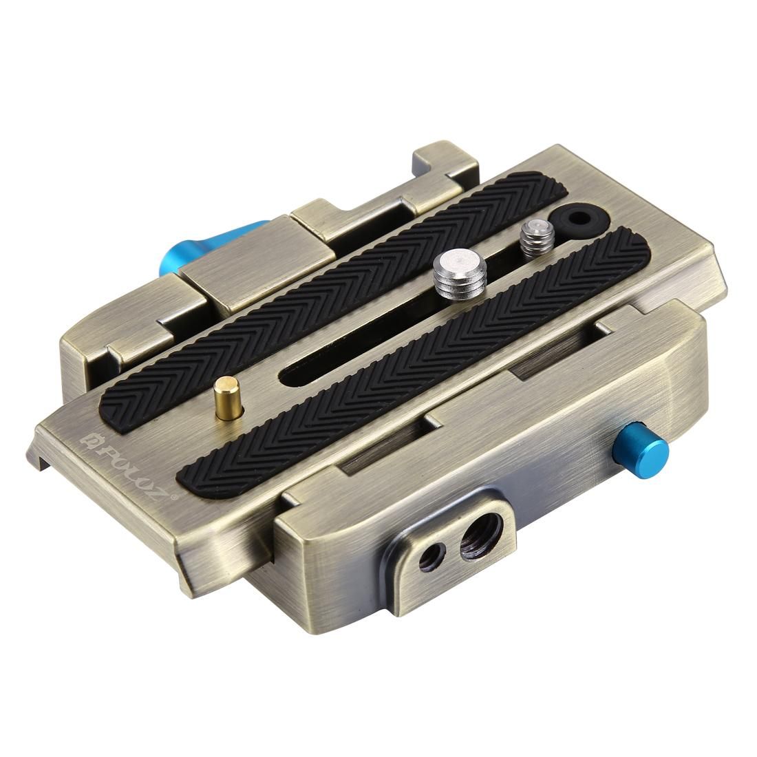 PULUZ Quick Release Clamp Adapter + Quick Release Plate for DSLR & SLR Cameras (Gold)