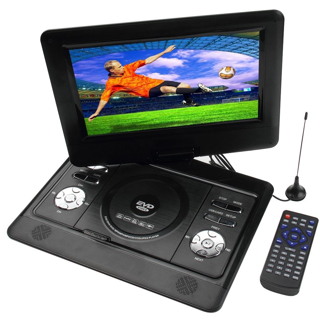10 inch TFT LCD Screen Digital Multimedia Portable DVD with Card Reader & USB Port, Support TV & Game Function, 180 Degree Rotation, Support SD / MS / MMC Card (Black)